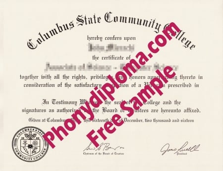 Usa Ohio Columbus State Community College Free Sample From Phonydiploma · United States
