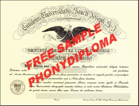 Usa Pennsylvania Saint Josephs College Free Sample From Phonydiploma · United States
