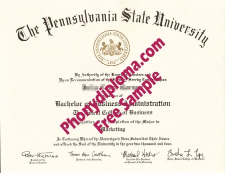Usa Pennsylvania State University All Campuses Except University Park Free Sample From Phonydiploma · United States