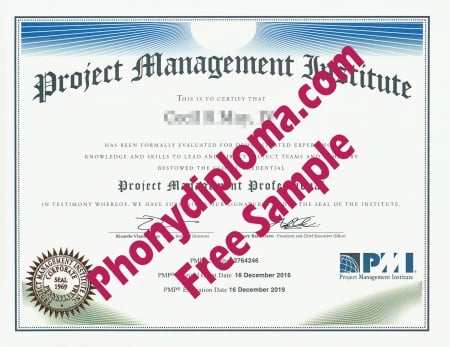 Usa Project Management Institute Professional Free Sample From Phonydiploma · United States