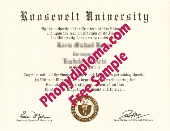 Usa Roosevelt University Free Sample From Phonydiploma · United States