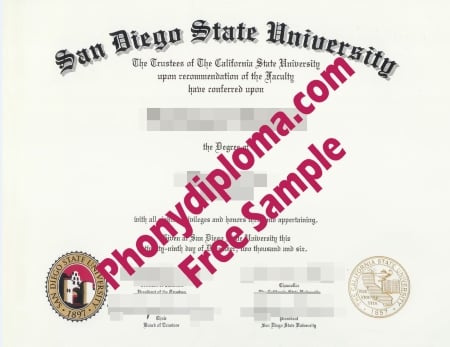 Usa San Diego State University Free Sample From Phonydiploma · United States