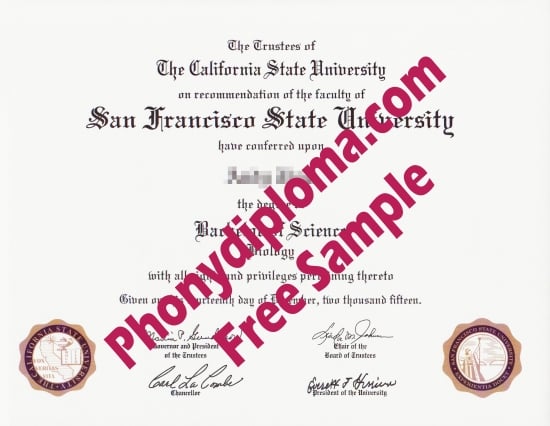 Usa San Francisco State University Flat Ink Emblems Free Sample From Phonydiploma · United States