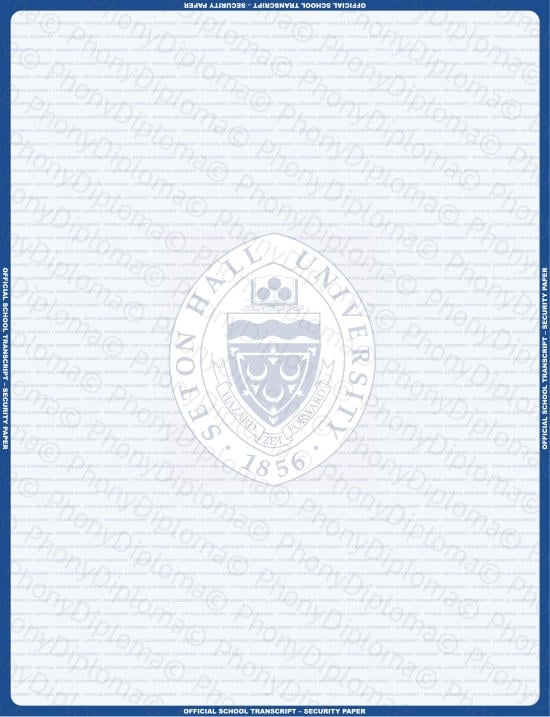 Usa Seton Hall House Match Transcript Free Sample From Phonydiploma · United States