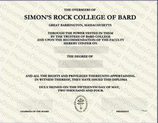 Usa Simon's Rock College Of Bard Free Sample From Phonydiploma · United States