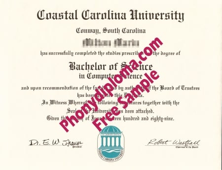 Usa South Carolina Coastal Carolina University Free Sample From Phonydiploma · United States