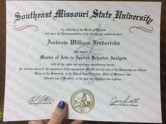 Usa Southwast Missouri State University Free Sample From Phonydiploma · United States