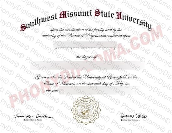 Usa Southwest Missouri State University Free Sample From Phonydiploma · United States
