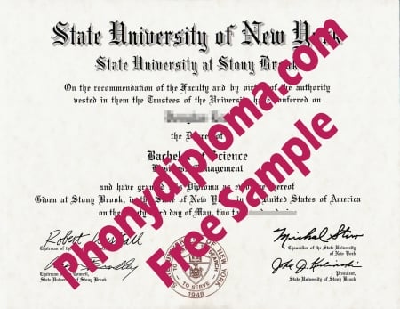 Usa State University Of New York Stony Brook Free Sample From Phonydiploma · United States