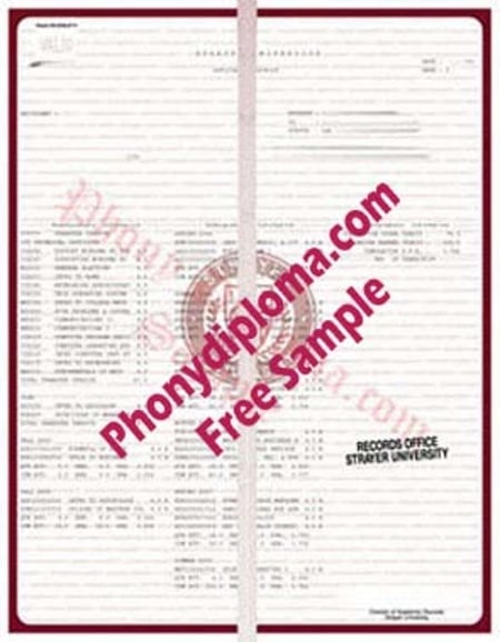 Usa Strayer University Actual Matchtranscript Free Sample From Phonydiploma · United States