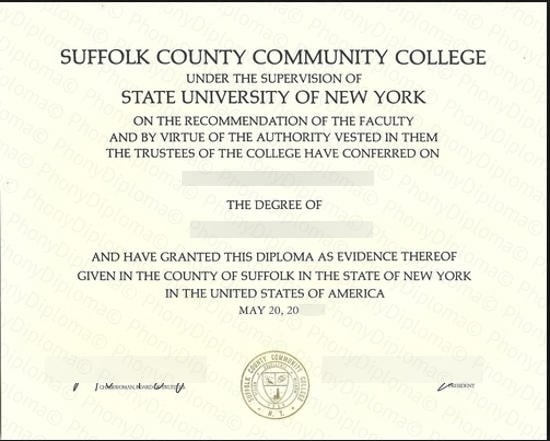 Usa Suffolk County Community College Free Sample From Phonydiploma · United States