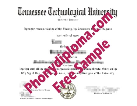 Usa Tennessee Technological University Free Sample From Phonydiploma · United States