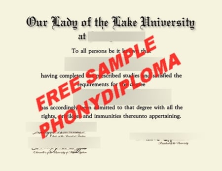 Usa Texas Our Lady Of The Lake University Free Sample From Phonydiploma · United States
