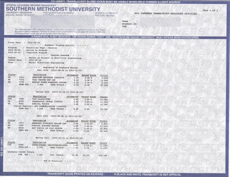 Usa Texas Southern Methodist University Actual Match Transcript Free Sample From Phonydiploma (1) · United States