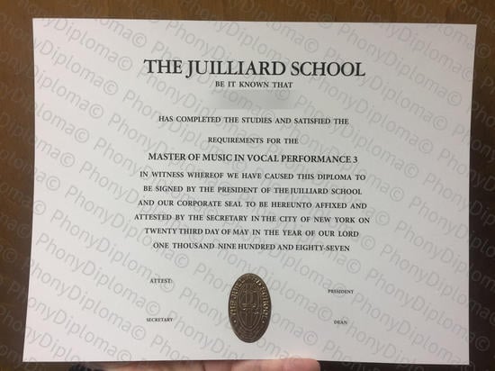 Usa The Juilliard School Free Sample From Phonydiploma · United States