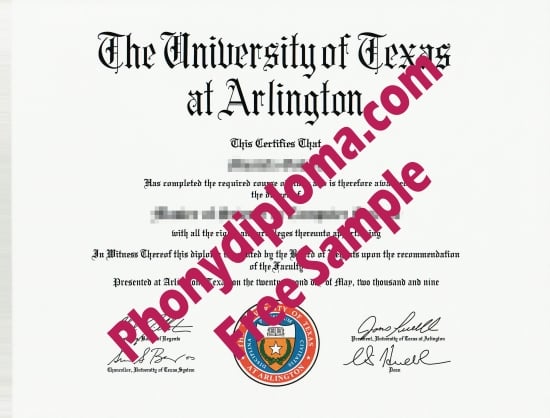 Usa The University Of Texas As Arlington Free Sample From Phonydiploma · United States