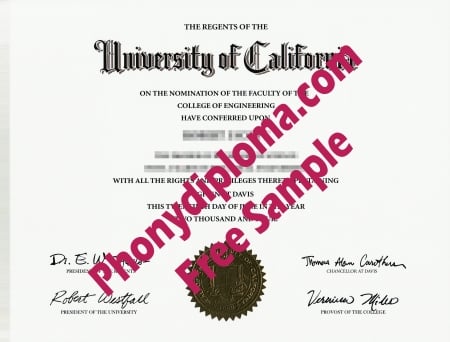 Usa University Of California Davis Free Sample From Phonydiploma · United States