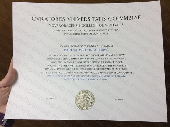 Usa University Of Columbia Latin Free Sample From Phonydiploma · United States