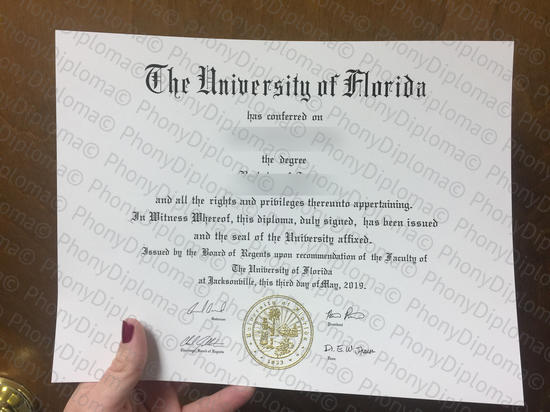 Usa University Of Florida (2) Free Sample From Phonydiploma · United States