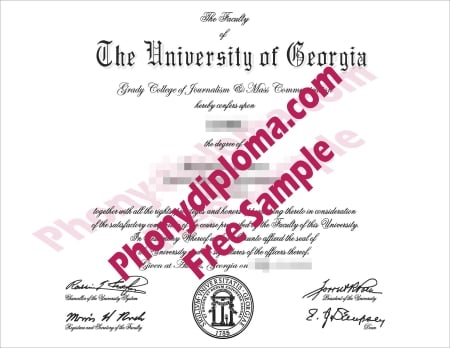 Usa University Of Georgia Free Sample From Phonydiploma · United States