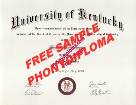 Usa University Of Kentucky Free Sample From Phonydiploma · United States
