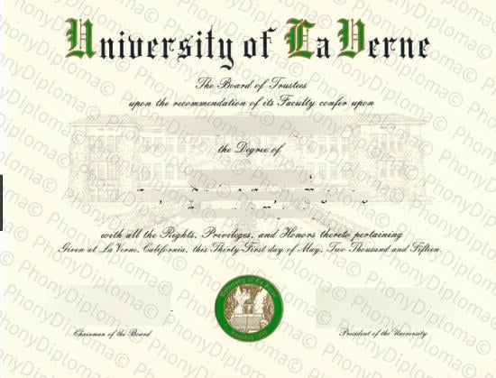Usa University Of Laverne La Verne Free Sample From Phonydiploma · United States