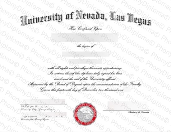 Usa University Of Las Vegas Free Sample From Phonydiploma · United States