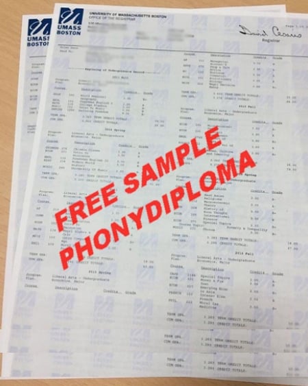 Usa University Of Massachusetts Actual Match Transcript Free Sample From Phonydiploma · United States