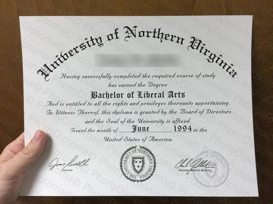 Usa University Of Northern Virginia Free Sample From Phonydiploma · United States