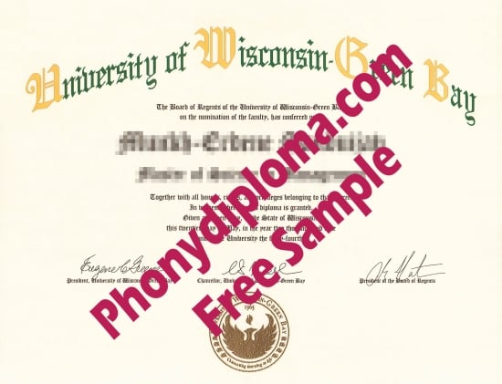 Usa University Of Wisconsin Green Bay Free Sample From Phonydiploma · United States