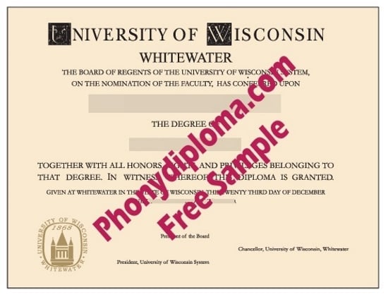 Usa University Of Wisconsin At Whitewater Free Sample From Phonydiploma · United States