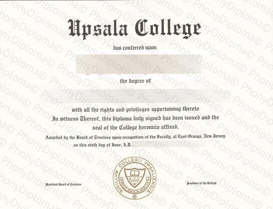 Usa Upsalla College Free Sample From Phonydiploma · United States