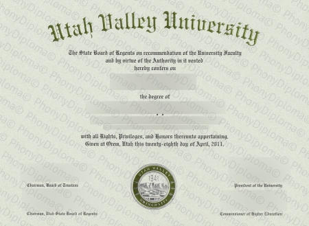 Usa Utah Valley University Free Sample From Phonydiploma (2) · United States