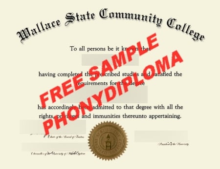 Usa Wallace State Community College Free Sample From Phonydiploma · United States