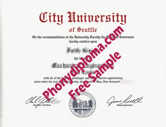 Usa Washington City University Of Seattle 2 Free Sample From Phonydiploma · United States