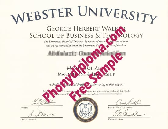 Usa Webster University Free Sample From Phonydiploma · United States