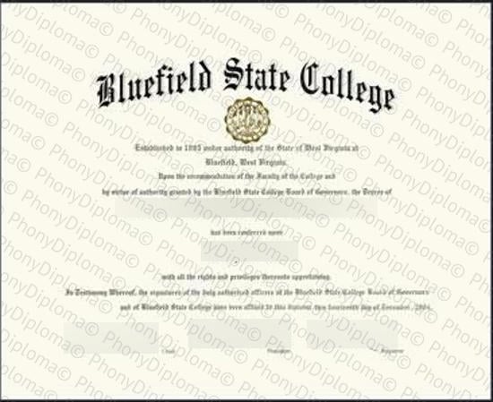 Usa West Virginia Bluefield State College Free Sample From Phonydiploma · United States