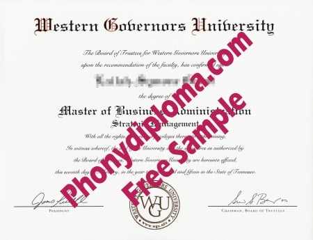 Usa Western Governors University Free Sample From Phonydiploma · United States
