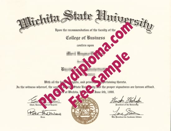 Usa Wichita State University Free Sample From Phonydiploma · United States