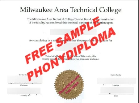 Usa Wisconsin Milwaukee Area Technical College Free Sample From Phonydiploma · United States