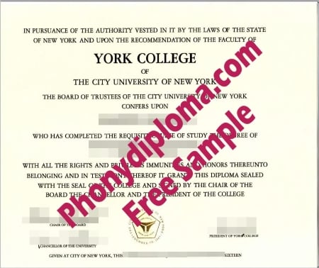 Usa York College Of The City University Of New York Free Sample From Phonydiploma · United States
