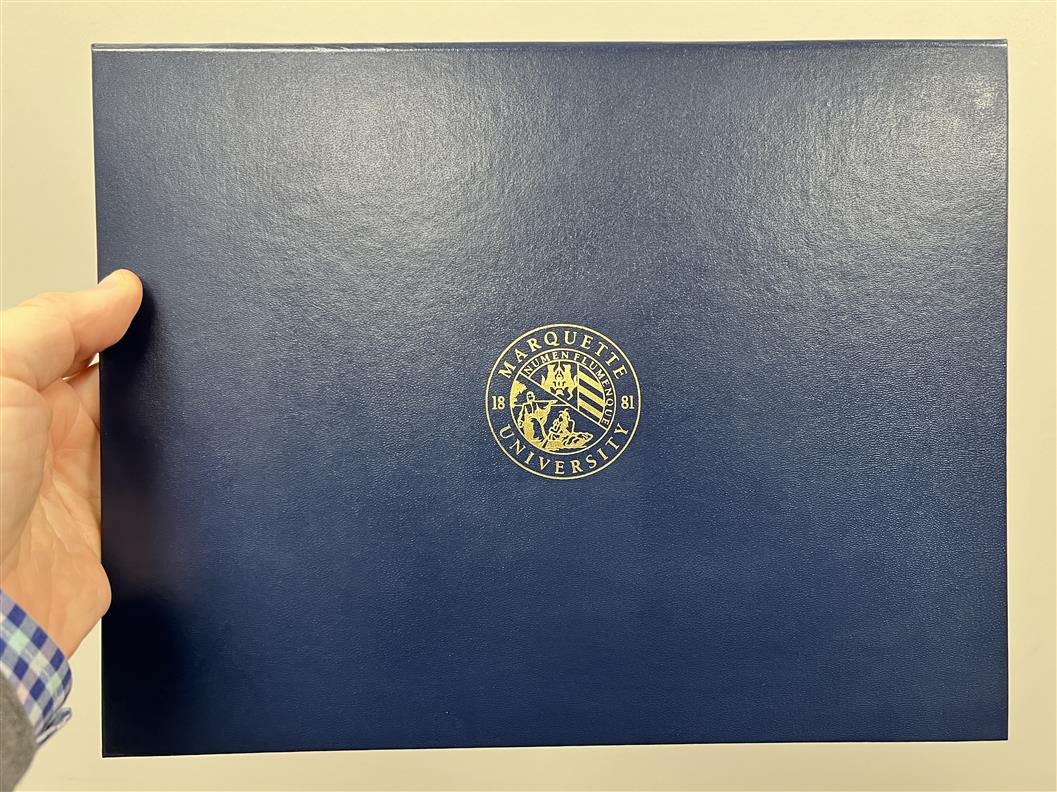 Custom diploma cover with school name or logo