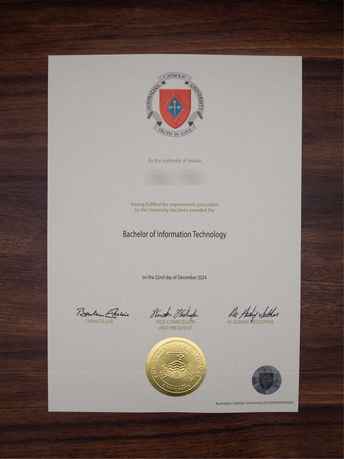 Australian Catholic University sample