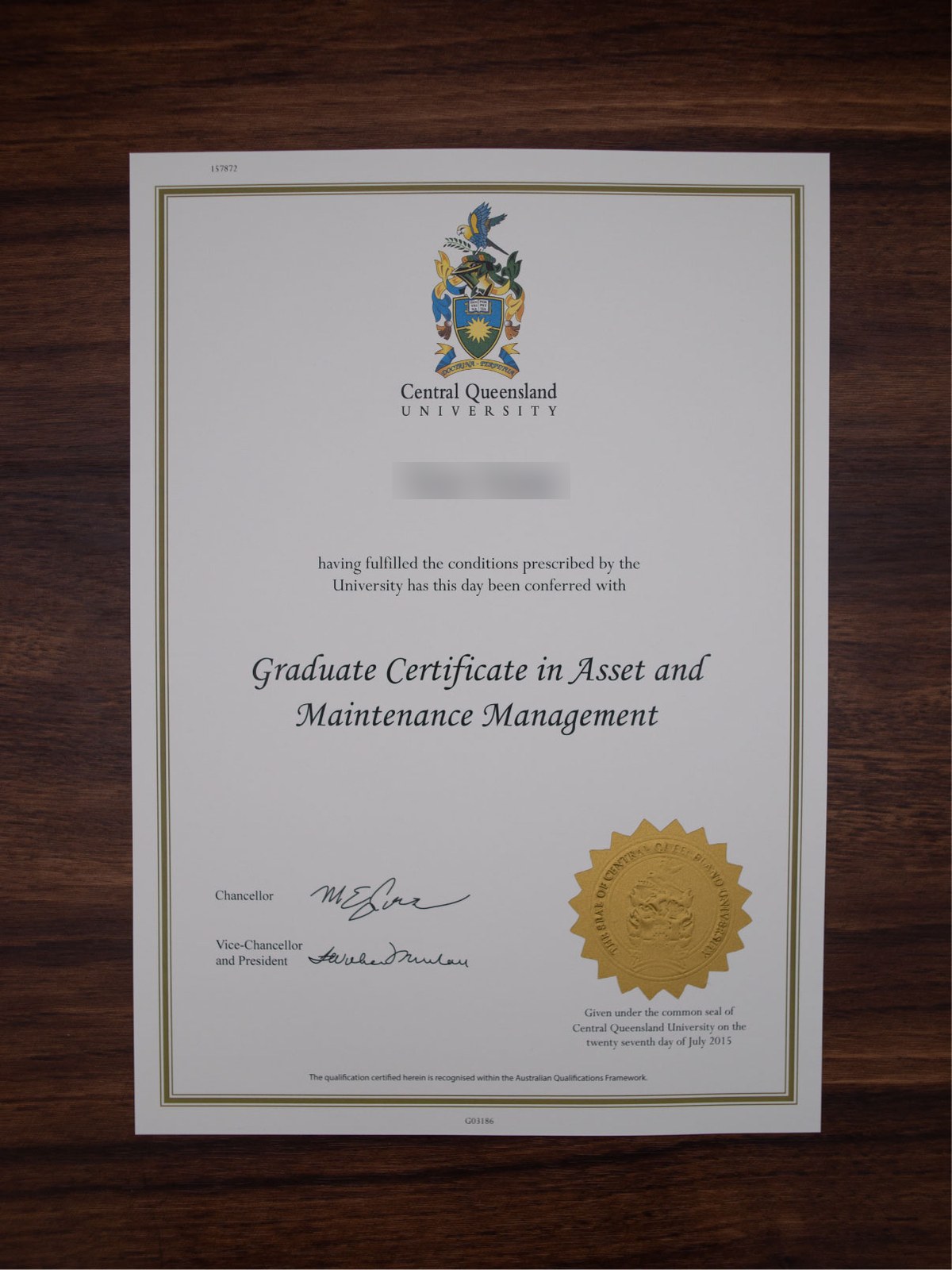 Central Queensland University sample