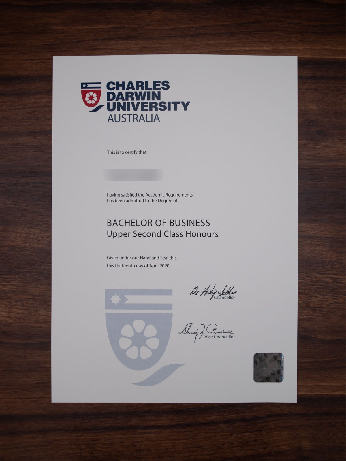 Charles Darwin University sample
