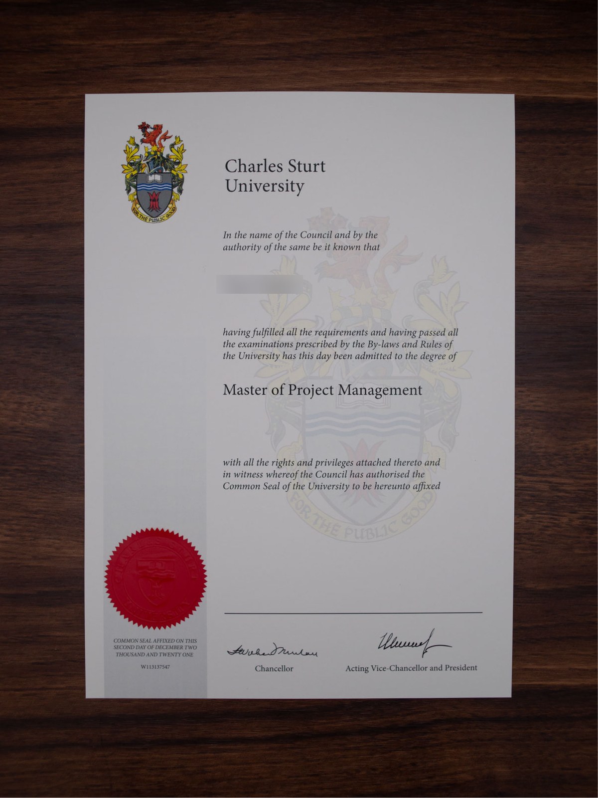Charles Sturt University sample