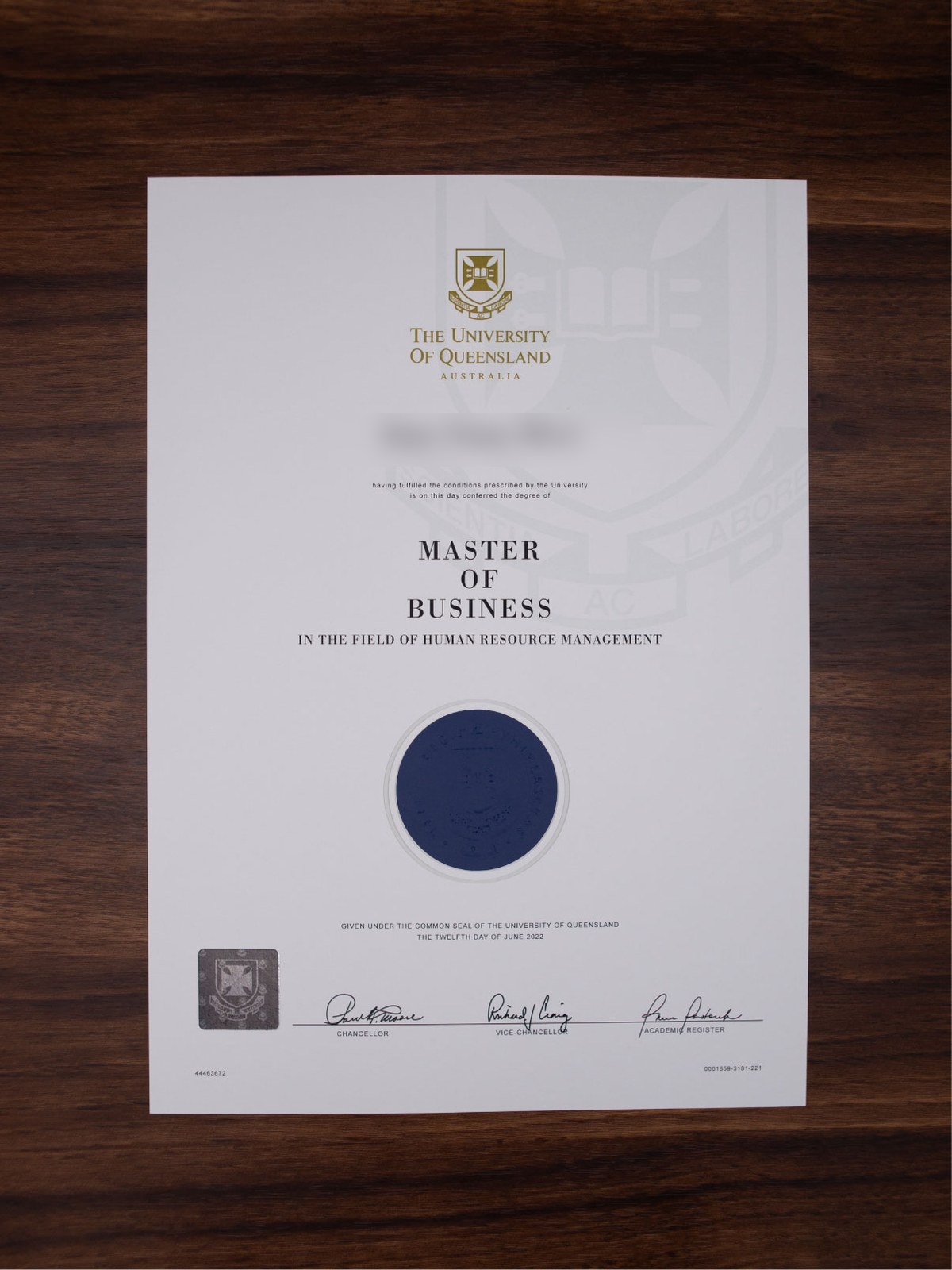 University of Queensland sample