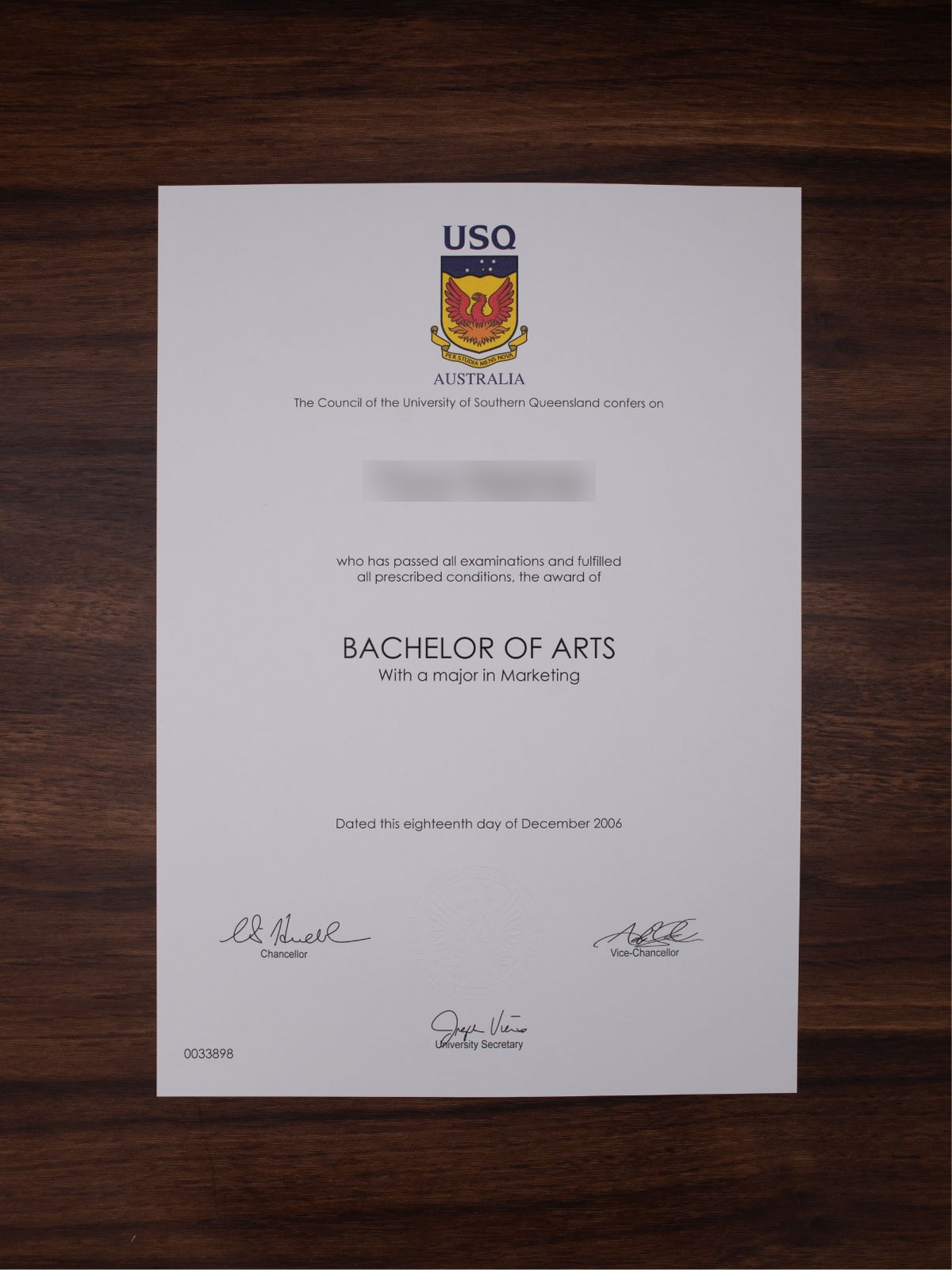 University of Southern Queensland sample