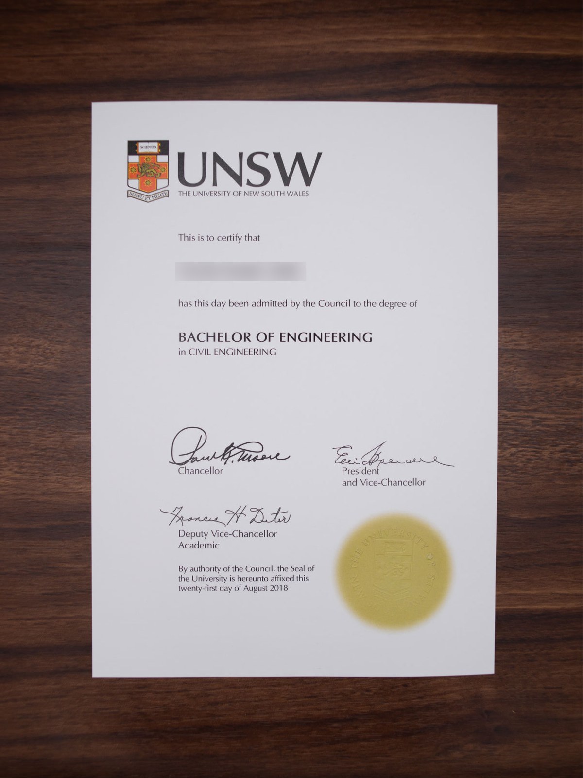 University of New South Wales sample