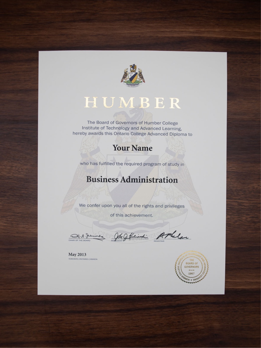 Humber College sample